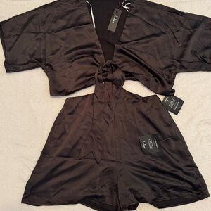 Lulu's Black Satin Romper